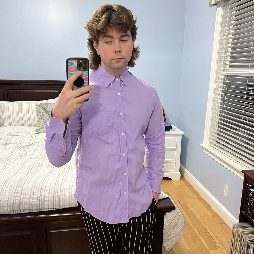 Banana Republic Men’s Size Large Violet Long Sleeve Shirt